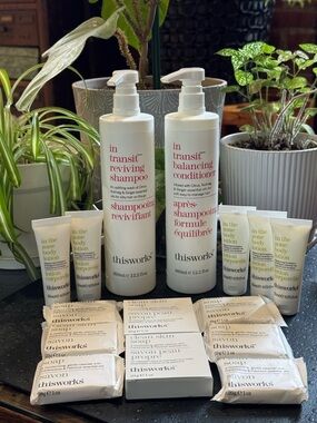 LOT of 15 - This Works Shampoo, Conditioner, Body Lotion + 8 Bar Soap - NEW!
